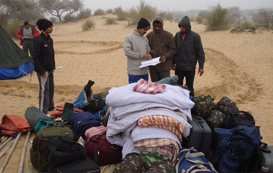 Camel and horse expedition camps
